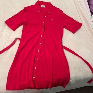 Pink vintage Lacoste button down dress size 40 (L) fits like a size 6